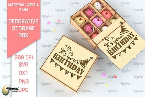 Decorative Storage Box Laser Cut. 3D Gift Box SVG SVG Evgenyia Guschina 