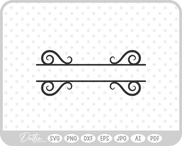 Decorative Swirl Shape Border SVG DottieDigitals 