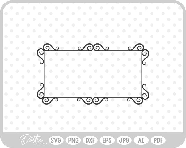 Decorative Swirl Shape Border SVG DottieDigitals 