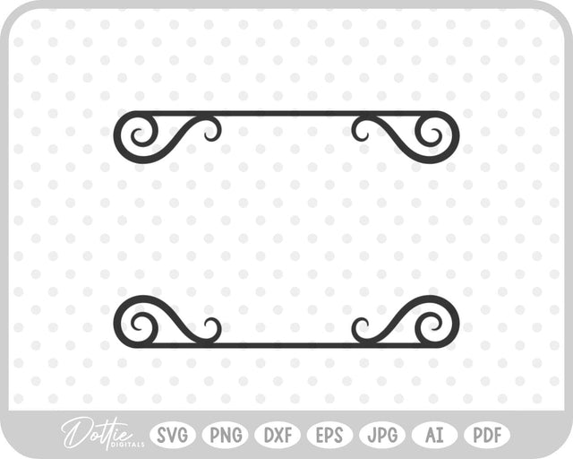Decorative Swirl Shape Border SVG DottieDigitals 