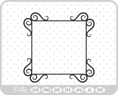 Decorative Swirl Shape Border SVG DottieDigitals 