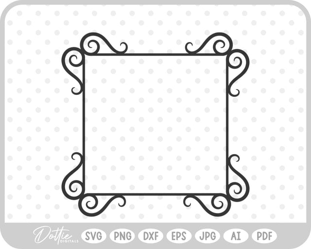 Decorative Swirl Shape Border SVG DottieDigitals 
