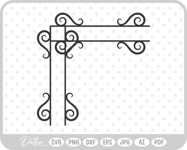 Decorative Swirl Shape Border SVG DottieDigitals 