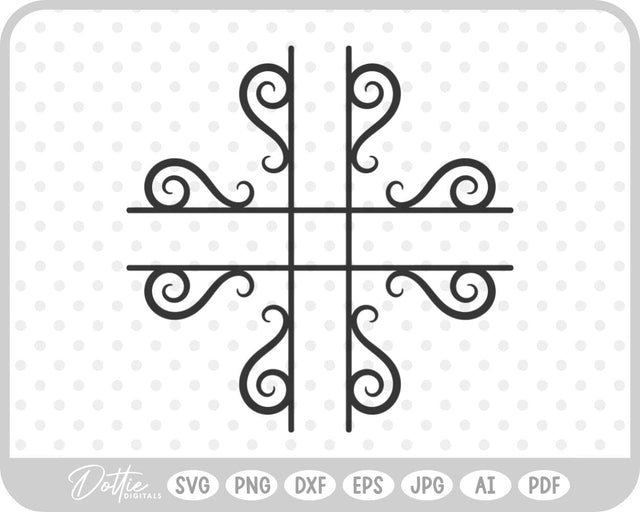 Decorative Swirl Shape Border SVG DottieDigitals 