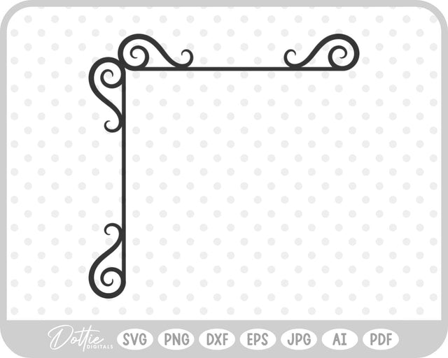 Decorative Swirl Shape Border SVG DottieDigitals 