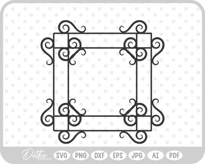 Decorative Swirl Shape Border SVG DottieDigitals 