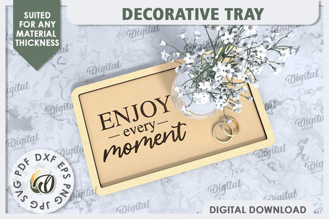 Decorative Tray Laser Cut Design. Wedding Rings Plate SVG SVG Evgenyia Guschina 