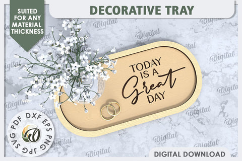 Decorative Tray Laser Cut Design. Wedding Rings Plate SVG SVG Evgenyia Guschina 