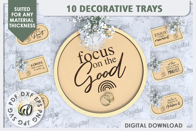 Decorative Trays Laser Cut Bundle. Wedding Rings Plates SVG SVG Evgenyia Guschina 