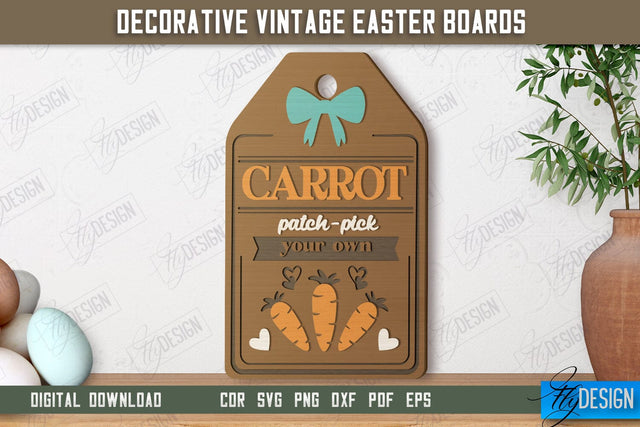 Decorative Vintage Easter Board | Decorative Cutting Board | Mini Cutting Board | CNC File SVG Fly Design 
