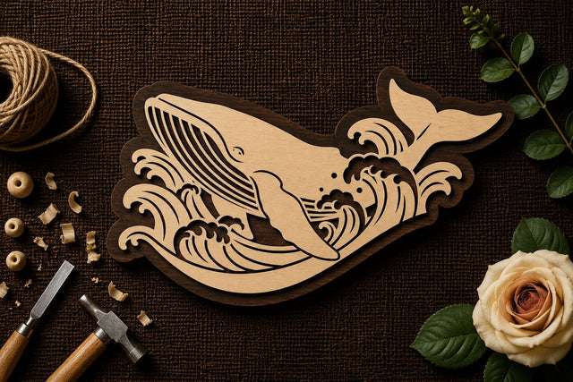 Decorative Whale Coastal Art Laser Cut SVG File SVG Regulrcrative 