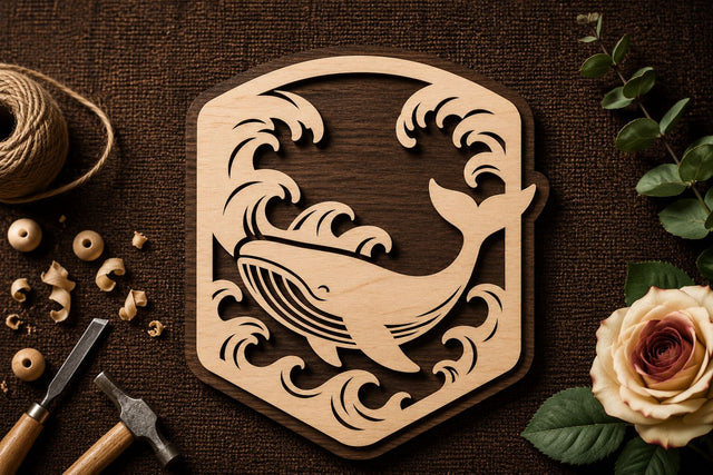Decorative Whale Coastal Wall Art Laser Cut SVG File SVG Regulrcrative 