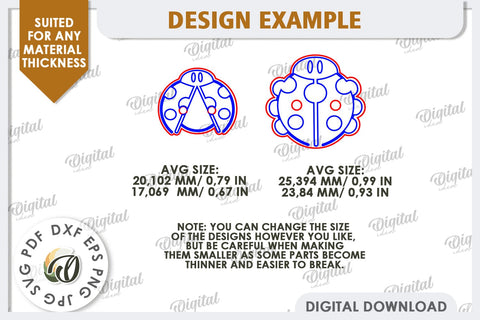 Decorative Wooden Buttons Laser Cut Bundle. Engraved Buttons SVG Evgenyia Guschina 