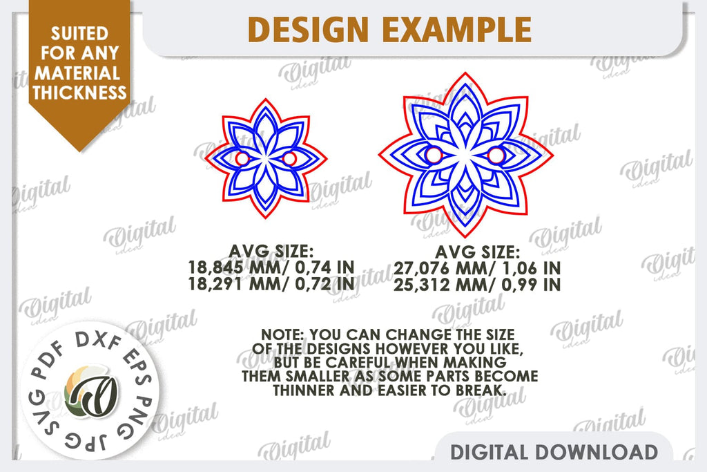 Decorative Wooden Buttons Laser Cut. Engraved Buttons - So Fontsy