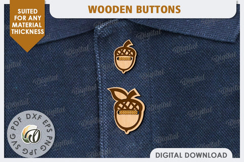 Decorative Wooden Buttons Laser Cut. Engraved Buttons SVG Evgenyia Guschina 