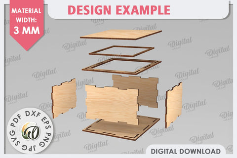 Decorative Wooden Gift Boxes Laser Cut Bundle. 3D Boxes SVG SVG Evgenyia Guschina 