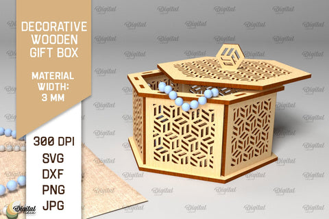 Decorative Wooden Gift Boxes Laser Cut Bundle. 3D Storage Boxes SVG SVG Evgenyia Guschina 