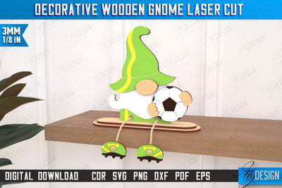 Decorative Wooden Gnome Laser Cut | Table Statuette | Seated Figurine | Home Decor | CNC File SVG Fly Design 