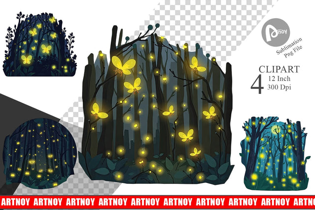 Deep Forest Clipart Sublimation artnoy 