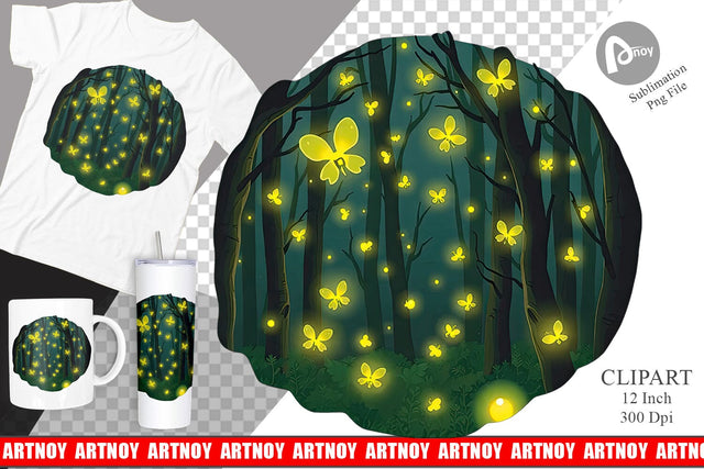 Deep Forest Clipart Sublimation artnoy 