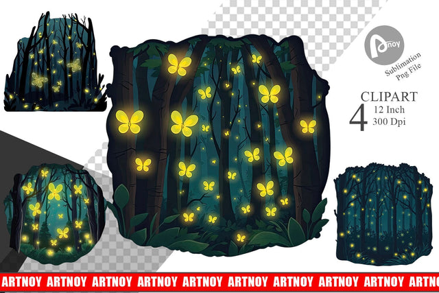 Deep Forest Clipart Sublimation artnoy 