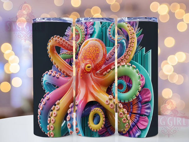Deep & Mesmerizing Octopus Tumbler, 3D Ocean Design, Underwater Sublimation, Sea Creature Tumbler, Nautical Tumbler Wrap, Marine Life Template, DIY Ocean Theme Tumbler Sublimation SvggirlplusArt 