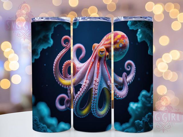Deep & Mesmerizing Octopus Tumbler, 3D Ocean Design, Underwater Sublimation, Sea Creature Tumbler, Nautical Tumbler Wrap, Marine Life Template, DIY Ocean Theme Tumbler Sublimation SvggirlplusArt 