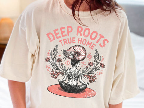 Deep Roots True Homes PNG, Spiritual Meditation T-Shirt Design SVG DesignDestine 