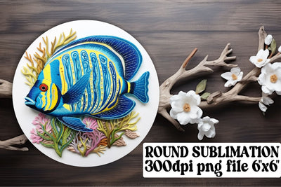 Deep Sea 3D Embroidered Fish Pattern for Keychain Sublimation Sublimation afrosvg 