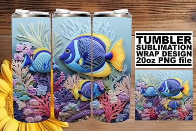 Deep Sea Delight Sublimation Tumbler Wrap Sublimation afrosvg 