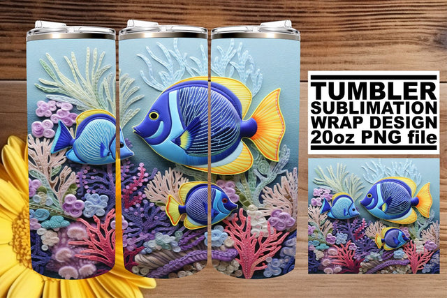 Deep Sea Delight Sublimation Tumbler Wrap Sublimation afrosvg 