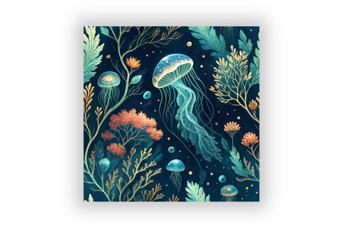 Deep Sea Digital Paper Pack, Seamless Watercolor Ocean Pattern Bundle, Printable Scrapbook Paper, Underwater Coral Design Collection Digital Pattern FloridPrintables 