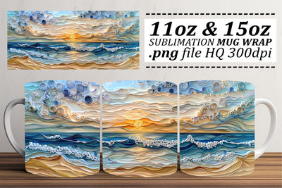 Deep Sea Serenity Mug Sublimation Design Sublimation afrosvg 