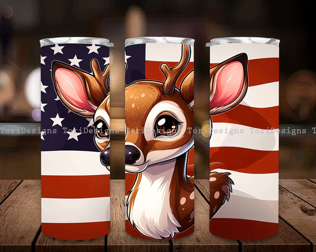 Deer 20 oz Skinny Tumbler Sublimation Design Digital Download PNG, Deer USA Flag 20 oz Skinny Tumbler Sublimation Design Fathers Day, Hunting Patriotic Straight Tumbler Wrap Designs for Men PNG Sublimation ToriDesigns 