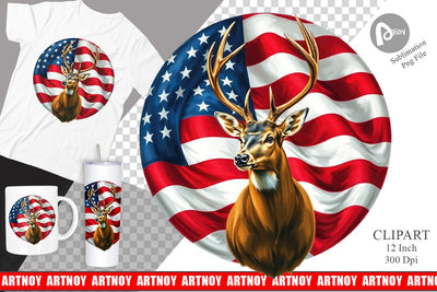 Deer 4th of July Clipart Sublimation artnoy 