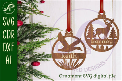 Deer and Duck Hunters personalized Christmas Ornament SVG SVG APInspireddesigns 