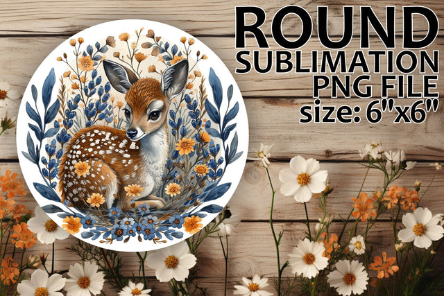 Deer and Flower Car Coaster Sublimation Design Sublimation afrosvg 