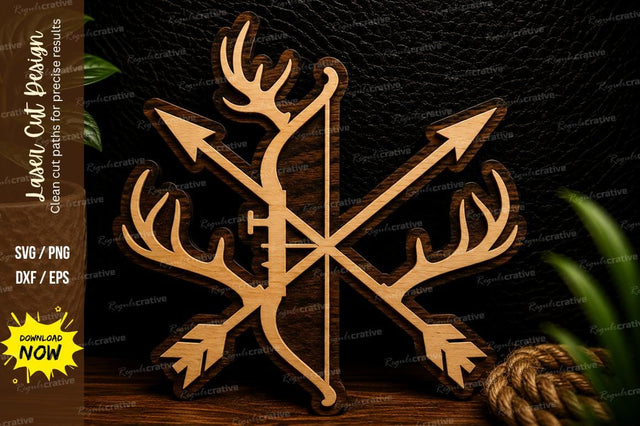 Deer Antler Arrow Compass Laser Cut Svg Design SVG Regulrcrative 