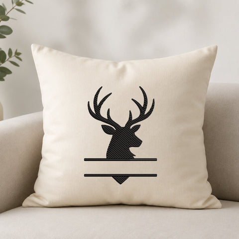 Deer Antlers Split Monogram Machine Embroidery Design PES DST Stitch Files Embroidery/Applique DESIGNS PatternFeed8 