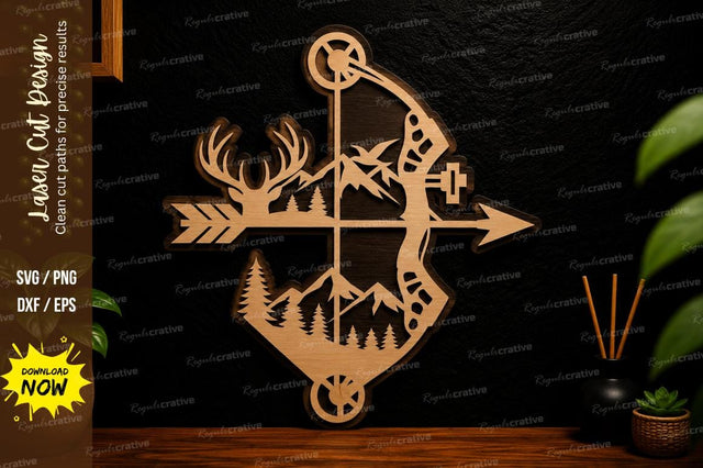 Deer Archery Compass Laser Cut Svg Design SVG Regulrcrative 