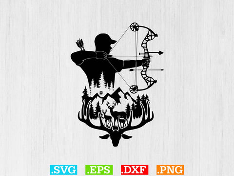 Deer Bow Hunting Svg File Bundle, Bow and Arrow Clipart SVG Creativeart88 