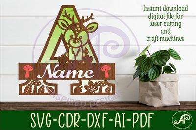 Deer Capital Monogram Letter A SVG SVG APInspireddesigns 