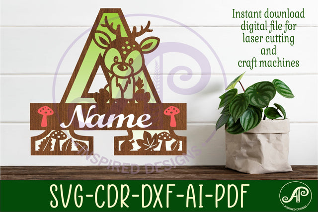Deer Capital Monogram Letter A SVG SVG APInspireddesigns 