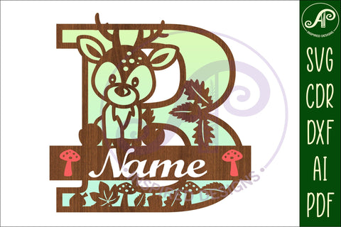 Deer Capital Monogram Letter B SVG SVG APInspireddesigns 