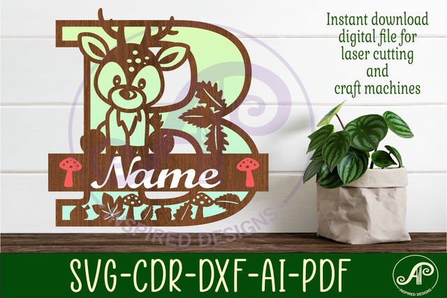 Deer Capital Monogram Letter B SVG SVG APInspireddesigns 
