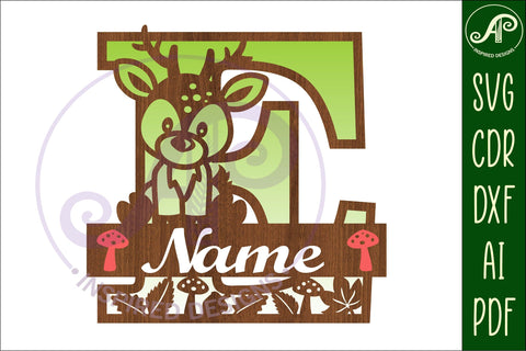 Deer Capital Monogram Letter E SVG SVG APInspireddesigns 