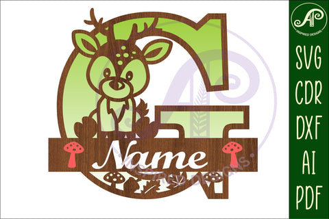 Deer Capital Monogram Letter G SVG SVG APInspireddesigns 