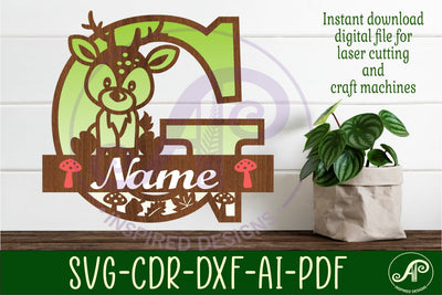 Deer Capital Monogram Letter G SVG SVG APInspireddesigns 