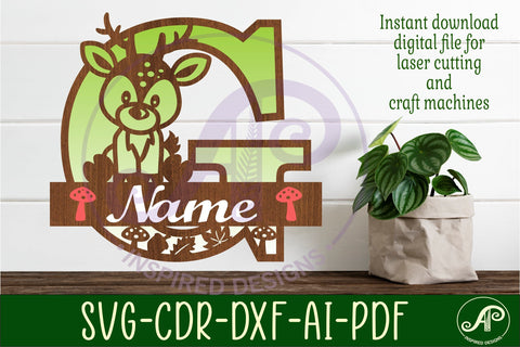 Deer Capital Monogram Letter G SVG SVG APInspireddesigns 