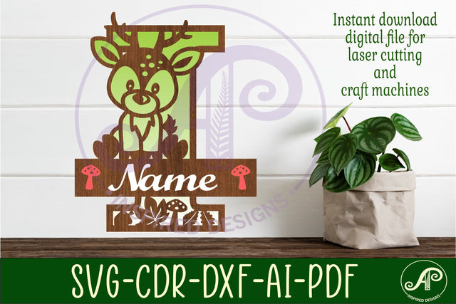 Deer Capital Monogram Letter I SVG SVG APInspireddesigns 